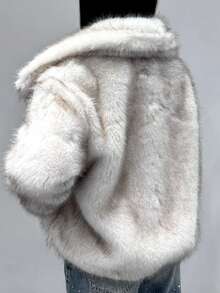 Women's Faux Fur Coat, Warm And Windproof Jacket For Autumn/Winter