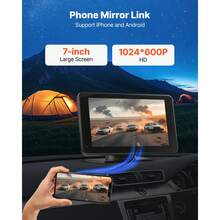 Wireless Car Stereo, 7-Inch HD Portable Radio Touch Screen Compatible With Apple CarPlay & Android Auto, CarPlay Screen With Backup Camera, Voice Control, Mirror Link, Bluetooth, GPS Navigation - 7 inch - Xem 6