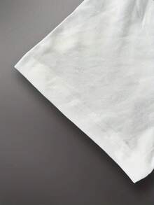 Men&Women's Christmas Magpie With Lights T-Shirt - Festive Santa Hat & Garland Print Short Sleeve Top, Soft Stretch Round Neck Casual Holiday Party Outfit, Machine Washable Xmas Apparel - White - View 5