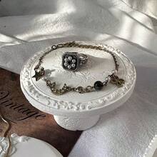 Jewelry Display Stand Gypsum Rose Vintage Jewelry Tray Holder Organizer Necklace Photography Prop - Multicolor - View 4