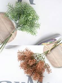 6/12 件人造植物，人造蕨类植物，17.8 英寸，迷迭香茎假绿色植物灌木，乡村农舍中心装饰桌面厨房架子桌子中心装饰户外抗紫外线花园植物