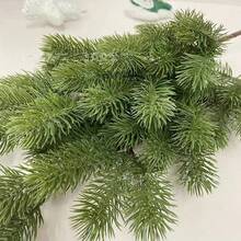 1束抗紫外线人造绿植，圣诞装饰假叶，热带叶子，人造植物，适用于婚礼、庭院、花园、门廊、露台、窗台花箱、农舍装饰、绿色仿真植物、情人节派对装饰、圣诞装饰品 - 綠色 - 查看 7