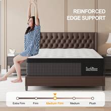 Duchessz 10"12" 14" Gel Memory Foam Pocket Spring Mattress Twin Full Queen King In A Box Medium Firm - 14 inch-Trắng - Xem 5