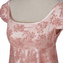 Edwina-Inspired Regency Era Gown - Elegant High-Waisted Lace Dress - Bụi hồng - Xem 4