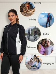 1PC fermoar sport hanorac saună jachetă pierdere în greutate antrenament fitness costume de trening pentru femei