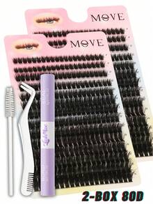560PCS 60D/80D Curl Natural Lash Clusters – 0.31inch–0.63inch Wispy Individual Eyelash Extensions, Faux Mink Fluffy Cluster Lashes, Soft & Lightweight Reusable False Eyelashes, DIY Lash Kit For Everyday Wear, Party, Wedding, Christmas, Valentine's, Halloween, Thanksgiving & Birthday Gifts, Beginner-Friendly & Quick 3s Application - Hồng - Xem 15
