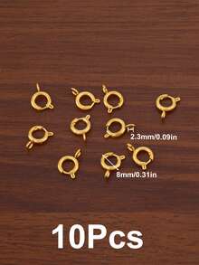 10Pcs 18K Gold Plated 5-18mm Circle Spring Buttonr Stainless Steel Clasps Hooks End Connectors For DIY Bracelet Necklace Clasps Jewelry Making Accessories - Spring Buckle - View 17