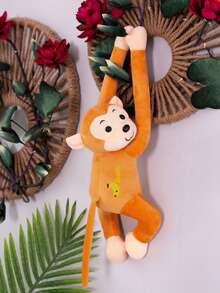 قطعة واحدة دمية قرد قطيفة مخصصة جميلة، دمية قرد متعددة الوظائف، دمية قرد طويلة الذراع ناعمة ممتلئة، وسادة على شكل قرد، ديكور ستائر، هدية عيد ميلاد، خيارات الألوان: الوردي، الأصفر، الأزرق، الأحمر، البني