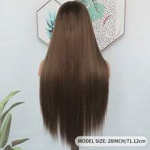 360 Full Lace Front Wig For Women Ginger Orange Long Straight Hair Wigs Pre Plucked Hairline Heat Resistant Fiber Soft Dark Orange Wig Glueless Free Part HD Lace Natural Look Full Lace Synthetic Hair Replacement Wigs For Party & Daily Wear 30 Inch - 棕色 - 查看 8