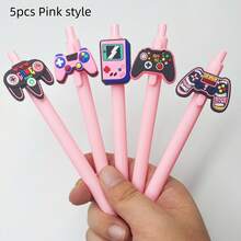 1 Stücke / 3 Stücke / 5 Stücke / 10 Stücke kreative Spielcontroller Kugelschreiber in runder Form, ein süßer und attraktiver Druckknopf-Schreibstift mit hoher Qualität, ein verspielter und niedlicher schwarzer und weißer Spielcontroller, Schulmaterial, Schreibstift für Lehrer, Büromaterial
