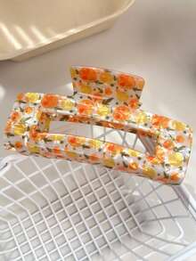 Kẹp tóc càng cua lớn, chống trượt cho tóc dày, kẹp tóc nhựa PVC in hoa màu cam dành cho nữ, phụ kiện tóc cho tóc tết, búi, đám cưới, dạ hội, kiểu tóc hàng ngày, kẹp tóc mùa thu, thời trang mùa thu, kẹp tóc hoa mùa đông cho trang phục đi nghỉ mát, mùa hè cho nữ - Nhiều màu - Xem 9