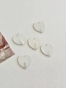 1/3/5/10/15/20 件心形自粘式墙钩，强力胶水粘在钥匙钩上，适用于卧室、宿舍，无需钻孔，家居浴室装饰浴室收纳秋季装饰返校