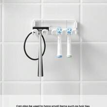 1 pièce Support à brosse à dents en fer simple, support de rangement pour brosse à dents de salle de bain à poser sur le comptoir ou à fixer au mur