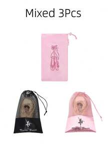 1pc Portable Mesh Dance Bag, Shoe Storage Bag For Women Ballet Drawstring Shoe Bag, Reusable High-Quality Shoe Bag