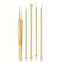 祛痘工具套装，包含黑头去除器、瑕疵去除器和深层清洁面部护理工具 - 粉刺針 - 查看 16