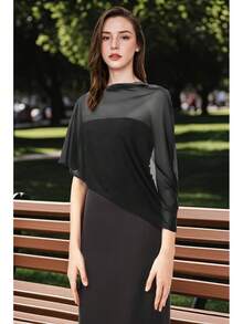 Coucoland Shawl Wraps Women - Sheer Chiffon Shawl Elegant Soft Wraps Evening Dress Wedding - màu xanh lá - Xem 8