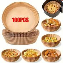 100pcs Air Fryer Parchment Paper Liners, Disposable Air Fryer Liners, Oil-Proof & Waterproof Air Fryer Basket Liners, 6 Inch, 100/50/25 Sheets Pack, Default OPP Packaging, 6 Inch Non-Stick Round Baking Paper, Compatible With Most Air Fryers, Halloween, Christmas, Birthday, Wedding Gift, Air Fryer Accessories, Baking, Kitchen Supplies - Multicolor 1 - View 2