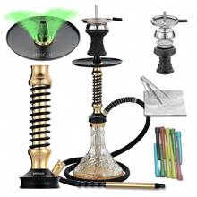 1 件套水烟全套，德国品质，单管硅胶水烟筒，含铝箔纸和一次性烟嘴男孩情人节心形女士情人节