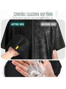 2pcs Black Static Electricity Pet Hair Remover Gloves | Pet Fur Cleaning Brush | Household Cleaning Tool | Removes Pet Hair From Furniture, Clothes, Bedding | Easy To Use, Just Wipe To Tear Hair Into Strips. This Is A Non-Universal Model. Christmas Gift, Gift, Funny Gift, Ramadan Gift, Personalized Gift. - Multicolor - View 7