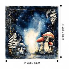 12 Stücke blaue Märchenwald Serie Sammelalbum Papier - Pilze, Feenhäuser Muster ästhetisches Bastelpapier für Junk Journals, Collagen, Kartenherstellung & DIY Bastel Projekte