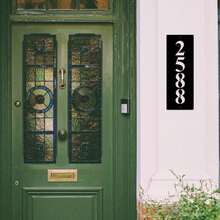 1pc Customized Metal Door Plate: Personalized Door Number Sign, Modern Door Number Design, Wall Decor, Vertical Design, Wall-Mounted Installation.