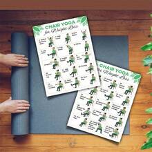 Desafío de yoga en silla de 30 días | Guía de entrenamiento en silla | Ejercicios de silla imprimibles | Plan de entrenamiento en el hogar para personas mayores, 2 sets, 8x10 pulgadas sin marco, accesorios de entrenamiento, guía de acondicionamiento físico para personas mayores, texto de fácil lectura, material de papel resistente, entrenamiento en el hogar, texto de fácil lectura, construcción resistente, guía de entrenamiento, usuarios conscientes de la salud