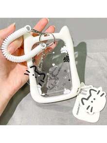 加厚防摔猫咪硅胶亚克力照片卡套钥匙扣学生证校园卡保护套返校用品 - Color - 查看 7