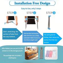 1pc 13-28 Inch Adjustable Foldable Metal Clothes Hanger - Stainless Steel, Portable For Home, Laundry, Camping And Travel, Camping Gear / Modern Hanger Design / Sturdy Metal Clothes Rack - Multicolor - View 10