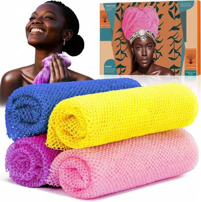 Exfoliating Towel, Mesh Sponge, Loofah Exfoliating Mesh Sponge, Back Exfoliation For Smooth Skin