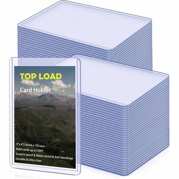 أكياس بلاستيكية صلبة لحماية البطاقات، واقيات بطاقات البيسبول، حاملات بطاقات العلوية، أكياس بطاقات التداول الرياضية المجمعة 3" * 4" لبطاقات ألعاب البيسبول والكرة القدم