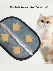 1PC Upgraded Large Pet Static Hair Removal Gloves - Black Polypropylene Cat Beauty Gloves With Yellow Decoration, Efficient Hair Removal For Cats And Dogs, Essential Pet Beauty Tools | Fashionable Pet Accessories | Care Gloves, Pet Beauty Gloves