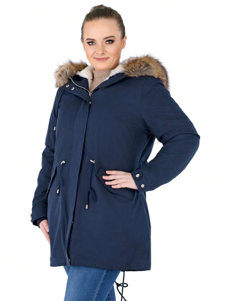Women's Puffer Jacket Quilted Lightweight Padding Hood Packable Bubble Coat - Dark Blue - View 1