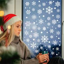 Christmas Party Home Snowflake Window Sticker Display Christmas Decoration Winter Room Cabinet Background White Electrostatic Glass Sticker Suitable For Decorating Indoor And Outdoor Sticker Display - Multicolor - View 7