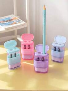 2 in 1 Gomma Multifunzionale con Temperamatite, Gomma per Studenti, Gomma Creativa - Gomma Pulita, Compatta e Pratica, Facile da Pulire, Buona Flessibilità - Temperamatite Portatile a Doppio Foro, Regalo Originale Adatto per Studenti, Forniture Scolastiche, Rientro a Scuola, Regali per le Feste, Forniture per Ufficio, Ideale per Matite, Gomme, Ufficio, Scrittura, Pittura, Lettura