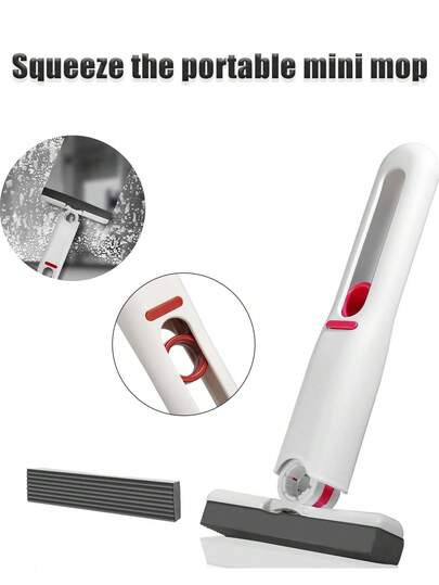 1pc/2pcs/3pcs Super Absorbent Mini Single Block Sponge Mop With Replaceable Head - Portable Multi-Purpose Cleaning For Desk, Car, Bathroom, Windows & Glass - No Handwashing, Great For Back To School Cleaning Supplies