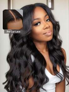 13x6 Wear And Go Glueless Wigs 7x5/5x5 Lace Closure Human Hair 250% Density Pre Plucked Pre Cut 13x4 HD Body Wave Lace Frontal Wigs Human Hair For Women Ear To Ear Glueless Human Hair Wig Wear To Go Natural Black Color - Natural Black - 查看 2