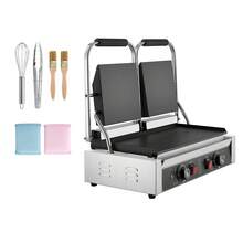 Commercial Panini Grill, 3600W Electric Sandwich Panini Maker, Stainless Steel Double Sandwichs Press With Handle And Temp Control, 19x9 In Full Flat Enamel Plate, For Hamburger Steak Bacon - US A Type Plug(110-127V) - View 8