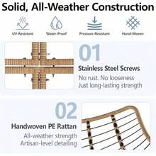 SWITTE - Silla mecedora de huevos para exteriores, papasan interior, mimbre de ratán, moderno Royal para recámara, sala de estar, porche, jardín, césped, color gris oscuro - 1 crema de asiento - Ver 4