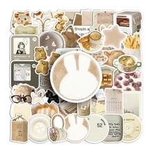 50pcs Kpop Stickers, Cute & Aesthetic, Suitable For Coffee, Decoration, Cartoon Style, Waterproof Vinyl Material, Applicable To Water Bottles, Computers, Laptops, Phones, Luggage, Notebooks, Refrigerators, Etc. - Multicolor - View 8