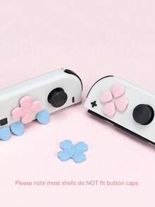 GeekShare 10pcs Pink & Blue Cat Paw Silicone Directional Buttons And ABXY Button Caps Compatible With Nintendo Switch/OLED Joy-Con - 粉藍 - 查看 3