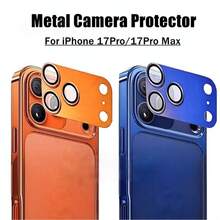 全覆盖镜头保护壳适用于 17 Pro Max/17 Pro，金属 + 钢化玻璃保护壳适用于 17 Pro (2025) 适用于日常防护、办公室、家用手机摄像头盖防水防震防摔防刮 - 深藍色 - 查看 2