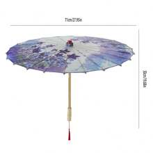Chinese Style Oil Paper Parasol Umbrella Floral Art Dance Classical Umbrella For Parties Photography Costumes Cosplay - Màu xanh nhạt - Xem 7