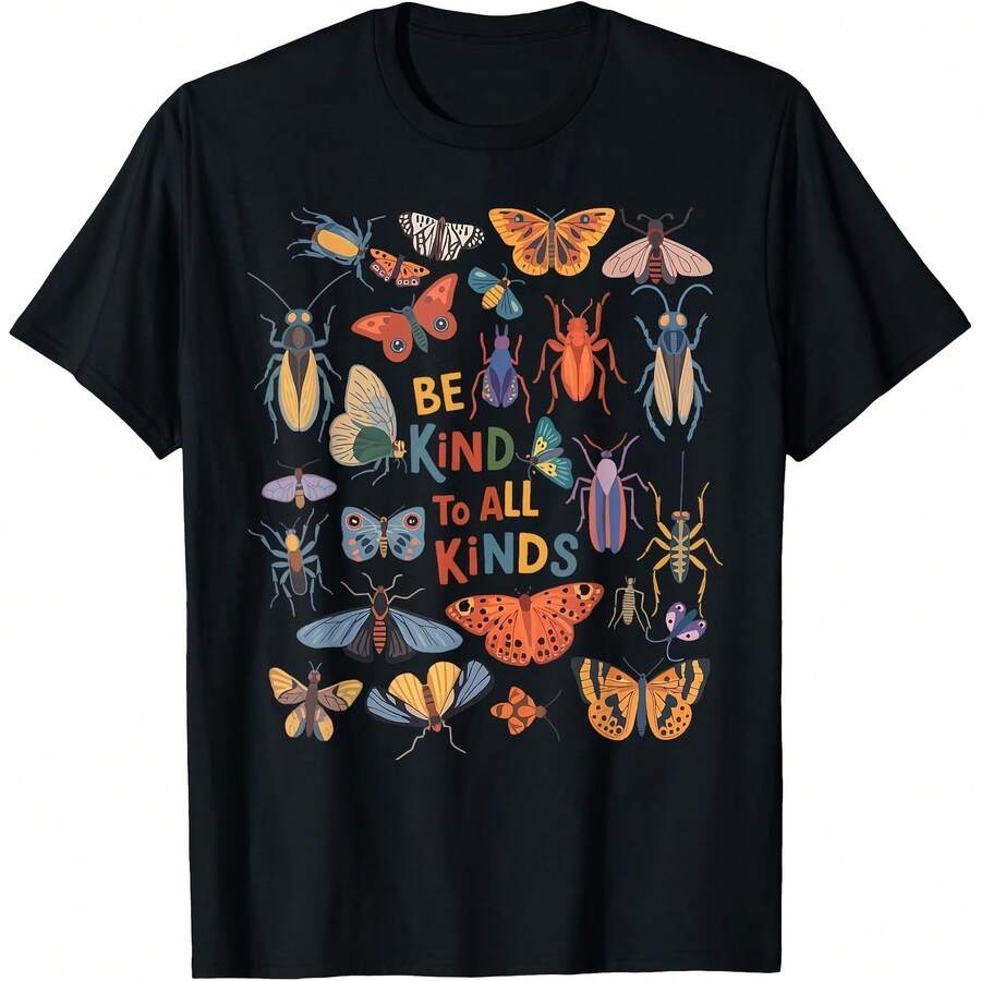 Sé amable con todo tipo de bichos. Camiseta de coleccionista de entomología e insectos - Negro - Ver 1