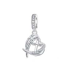 Silver Plated Charms Golden My Angel Love Multicolored Zirconia Mom Silver Football You Will Always Be A Pact Of Me Angel Wings Silver Zirconia Bow Angel Wings Angel Series Charm Fit Original Bracelet Charm Beads Necklace Diy Female Jewelry