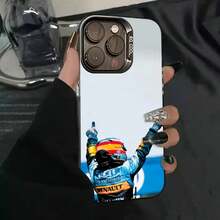 1PC F1 Racing 14 Fernando A-Alonso Phone Case Phone Case IMD Color Silver Shell Covercompatible With  16 15 14 13 12 11 Pro Max Plus,Covercompatible With  17 Case,  17 Pro Case,  17 Pro Max Case - Z8 - View 11