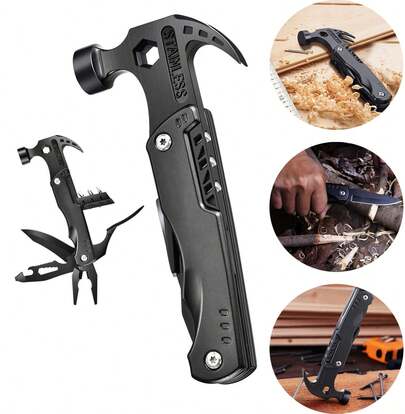 Multiferramenta de acampamento, ferramenta de sobrevivência tudo-em-um com faca, martelo, serra, chave de fenda, alicate, abridor de garrafas e bainha durável, presente de Natal, aniversário, dia dos pais para namorado, presente para homens, pai, marido