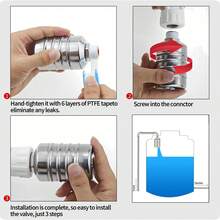 Válvula automática de flotador en acero inoxidable con entrada 1/2 y 3/4 incluye cinta de teflón resistente al óxido y altas temperaturas perfecta para mantener nivel de agua estable en tanque piscina y estanque - Plateado - Ver 10