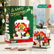 [Christmas Gift] Mini Building Block Set - Santa Claus, Snowman Figurines With Candy House, Children's Educational DIY Toys, Holiday Decor, Christmas Stocking Stuffers (Gift Box) - Multicolor - View 12