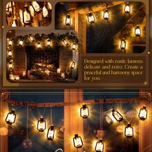Vintage LED Kerosene String Lights - Battery Operated Fairy Lights For Indoor/Outdoor Use, Perfect For Halloween, Christmas, Eid Home Party Decor & Holiday Gift Giving