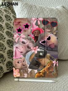 1 件可爱猴子图案平板电脑保护壳，兼容 10.2 英寸 Tablet Pro 11 2021/2020/10th Gen/Tablet (A16) 11 英寸 11th Gen 2025，兼容三星 Galaxy Tab A8 10.5 英寸 2022、Matepad 10.4/Tab/，带笔槽，防摔，平板电脑支架保护套 - 彩色 - 查看 4